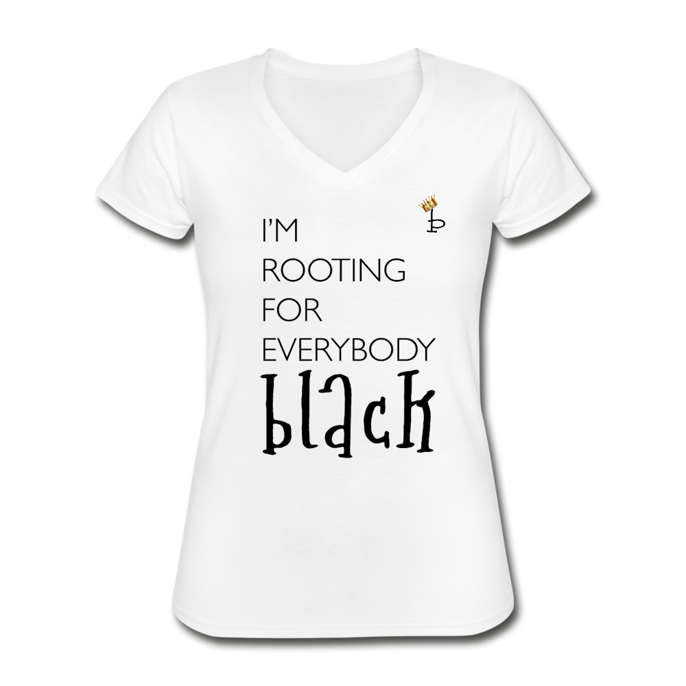 Everybody Black -Women's V-Neck T-Shirt - white
