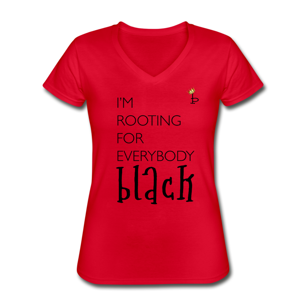 Everybody Black -Women's V-Neck T-Shirt - red
