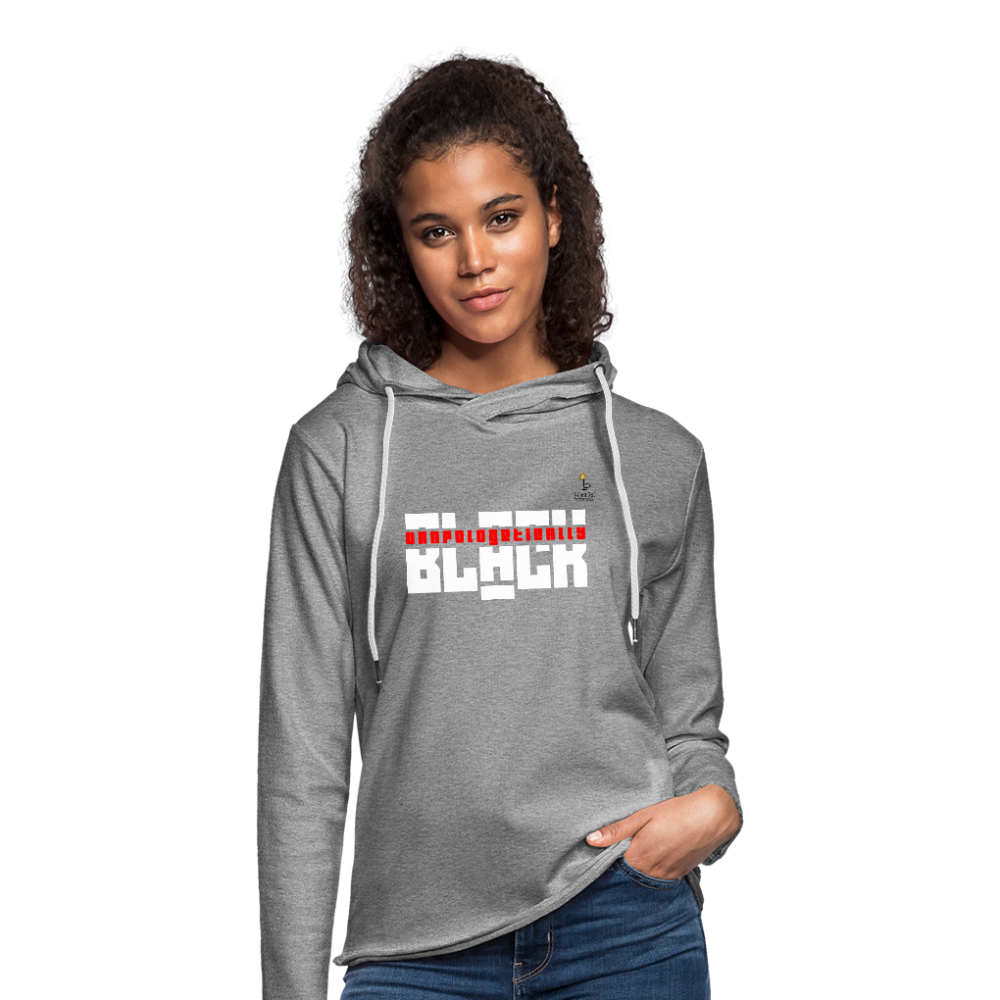 Unapologetically Black - Unisex Lightweight Terry Hoodie - heather gray