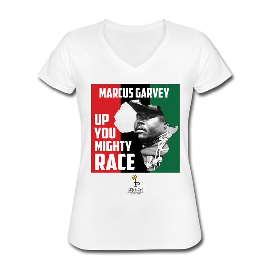 Up You Mighty Race - Women's V-Neck T-Shirt - white