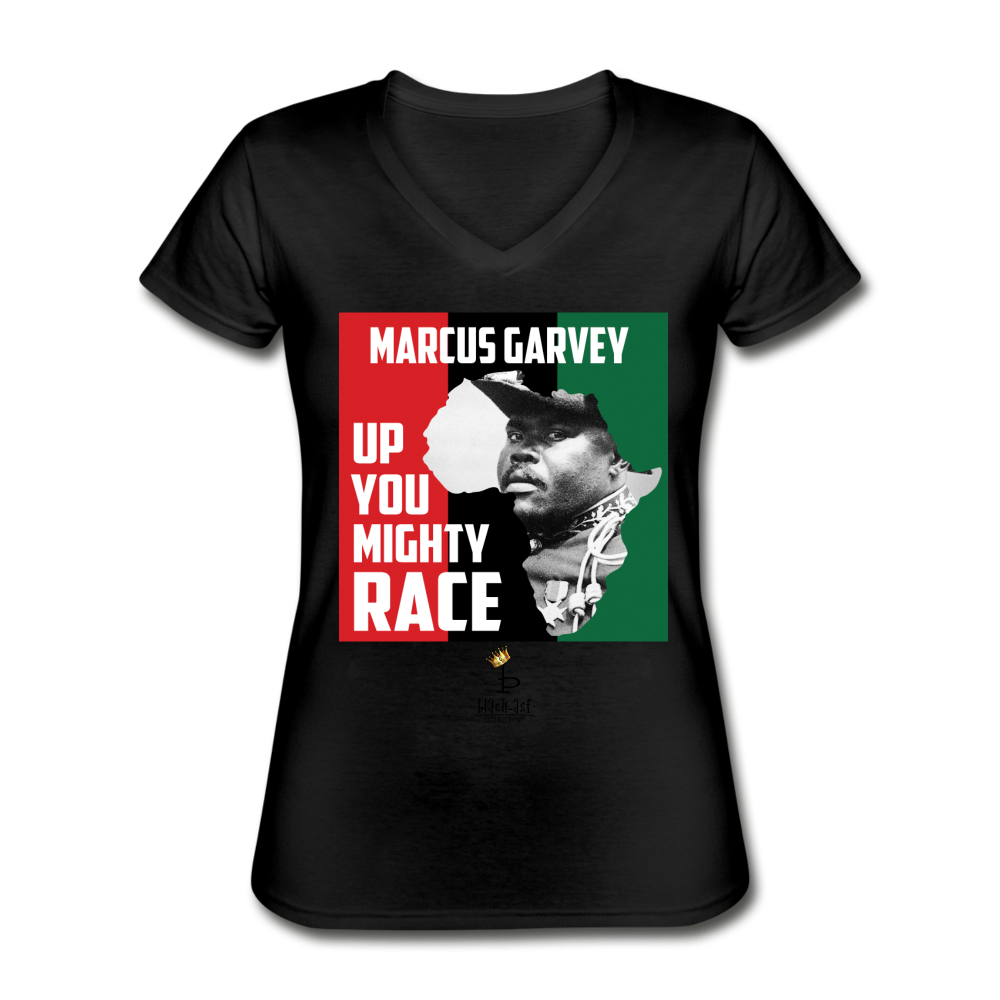 Up You Mighty Race - Women's V-Neck T-Shirt - black