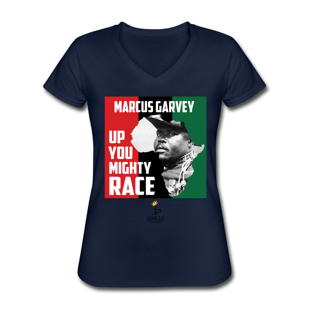 Up You Mighty Race - Women's V-Neck T-Shirt - navy