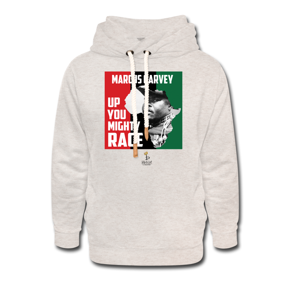 Up You Mighty Race - Shawl Collar Hoodie - heather oatmeal