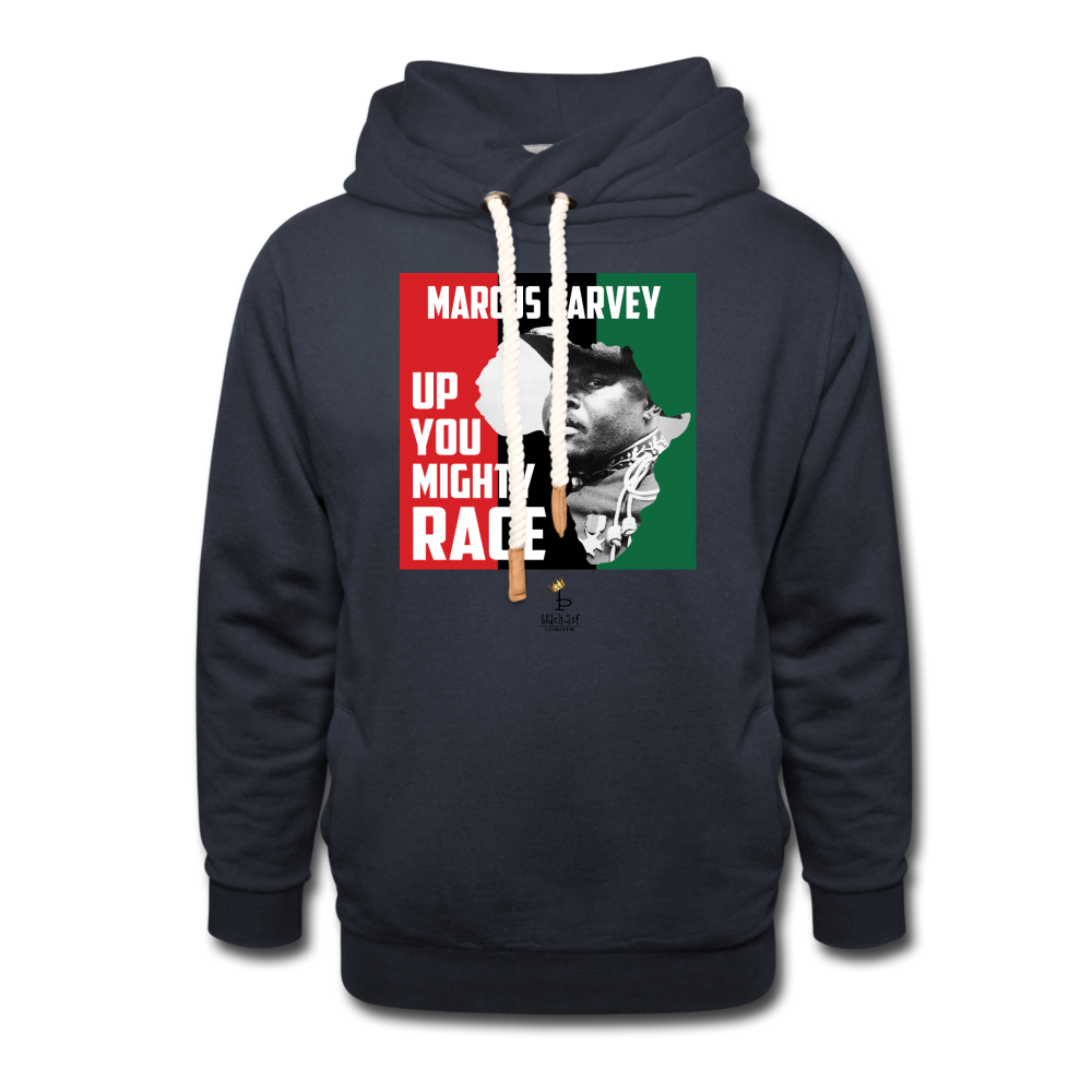 Up You Mighty Race - Shawl Collar Hoodie - navy