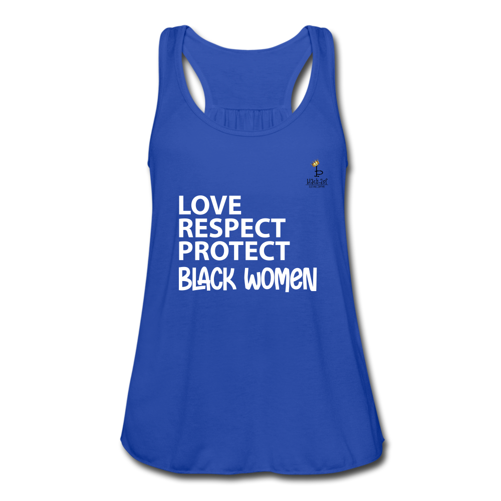 Love Respect Protect - Black Women - Women's Flowy Tank Top - royal blue