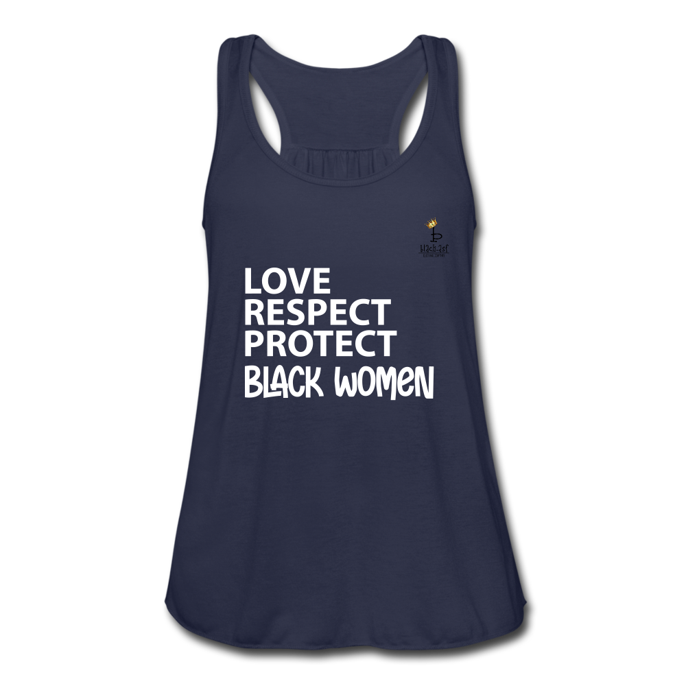 Love Respect Protect - Black Women - Women's Flowy Tank Top - navy