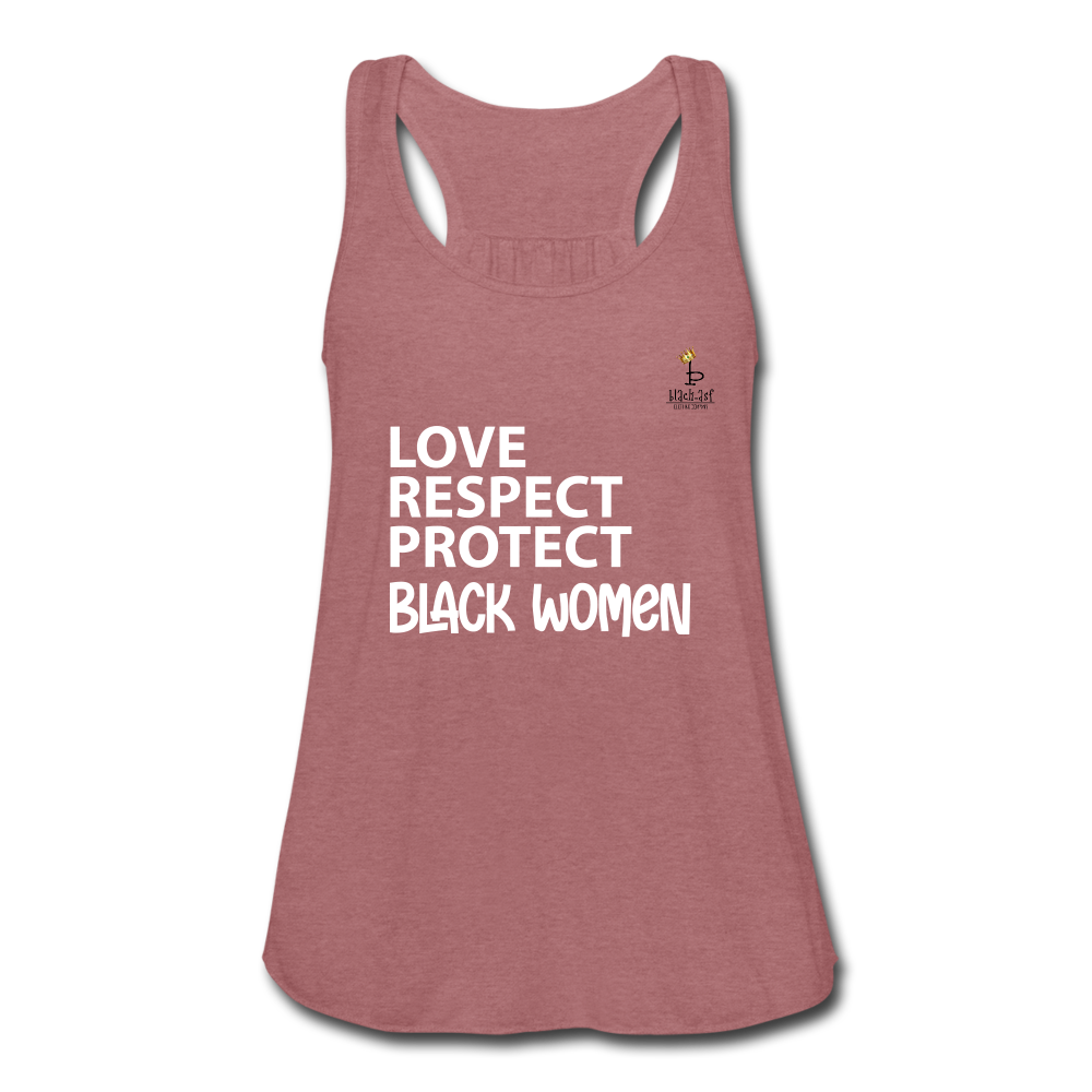 Love Respect Protect - Black Women - Women's Flowy Tank Top - mauve
