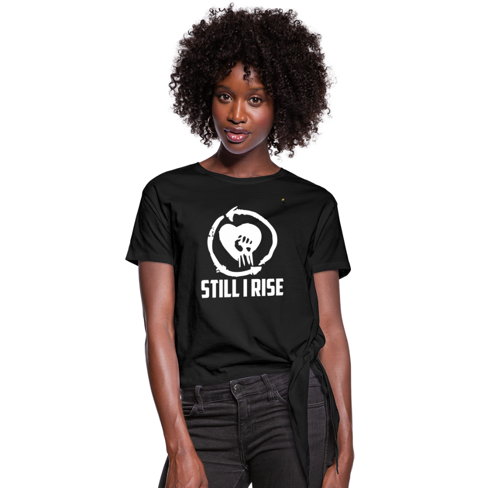 Still I Rise - Women's Knotted T-Shirt - White - black