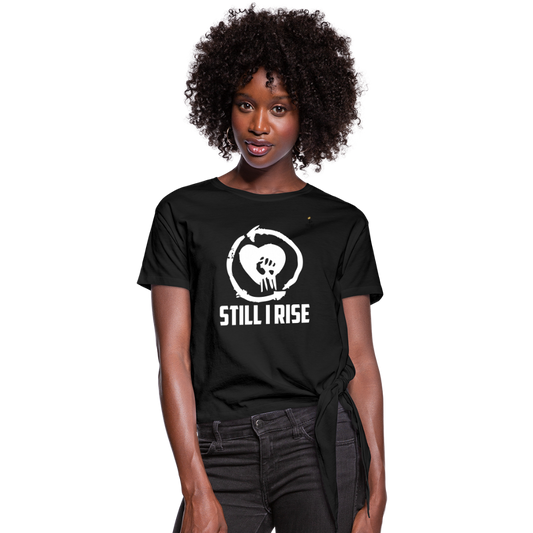 Still I Rise - Women's Knotted T-Shirt - White - black