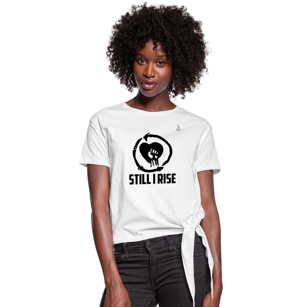 Still I Rise - Women's Knotted T-Shirt - Black - white