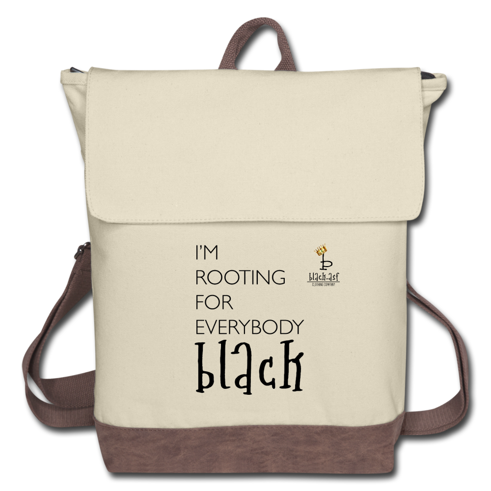 I'M Rooting For Everybody Black - Canvas Backpack - ivory/brown
