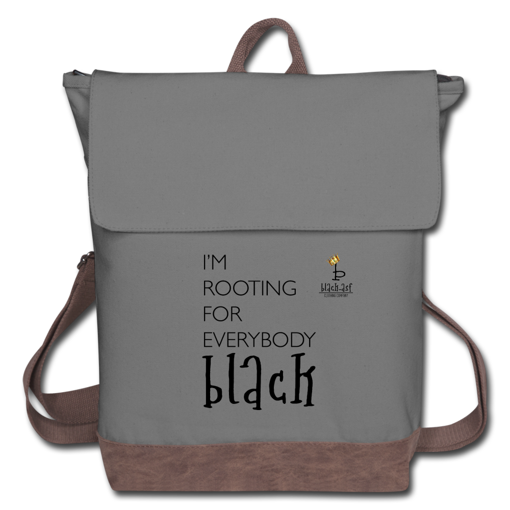 I'M Rooting For Everybody Black - Canvas Backpack - gray/brown