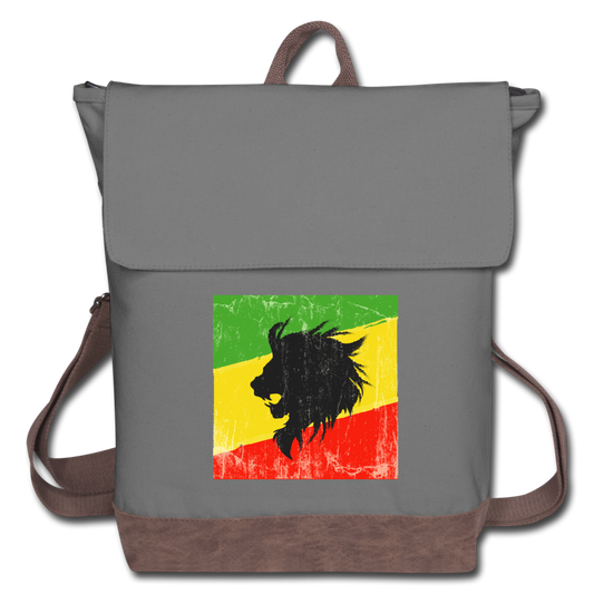 Lion of Judah - Canvas Backpack - gray/brown