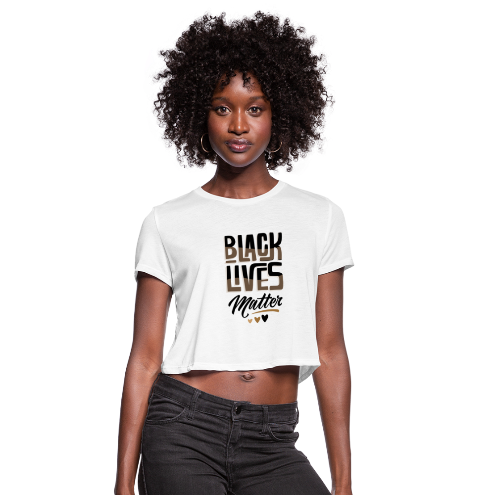 Black Lives Matter Women's Cropped T-Shirt - white