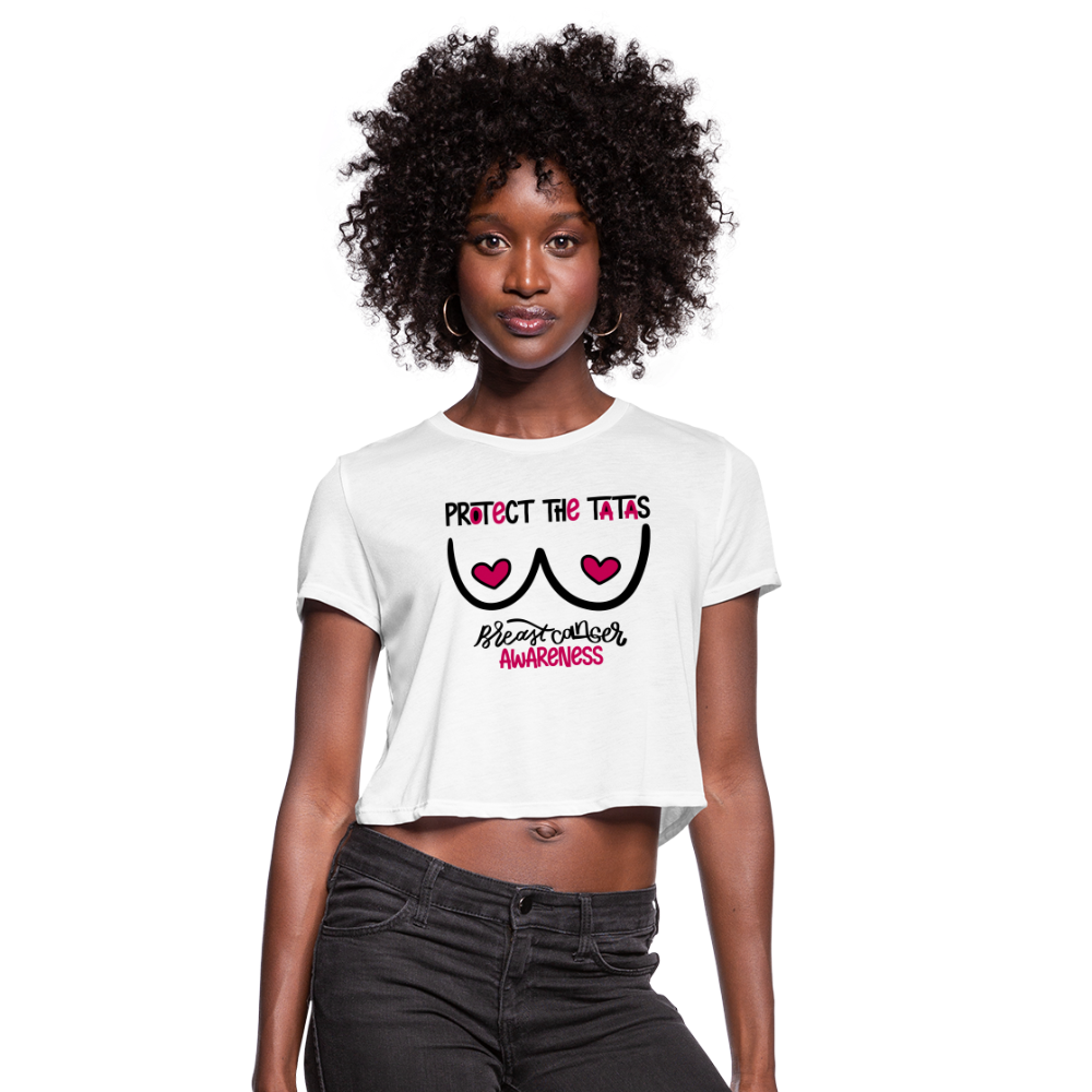 Protect the Tatas - Women's Cropped T-Shirt - white
