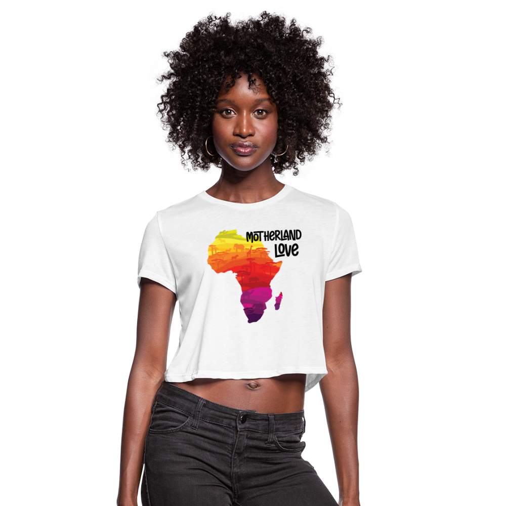 Motherland Love - Women's Cropped T-Shirt - white