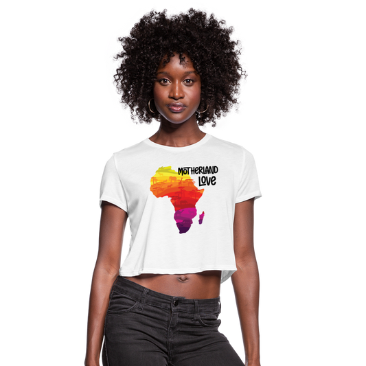Motherland Love - Women's Cropped T-Shirt - white