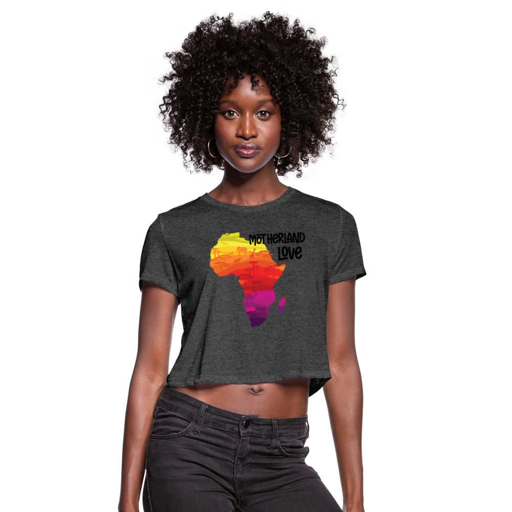 Motherland Love - Women's Cropped T-Shirt - deep heather