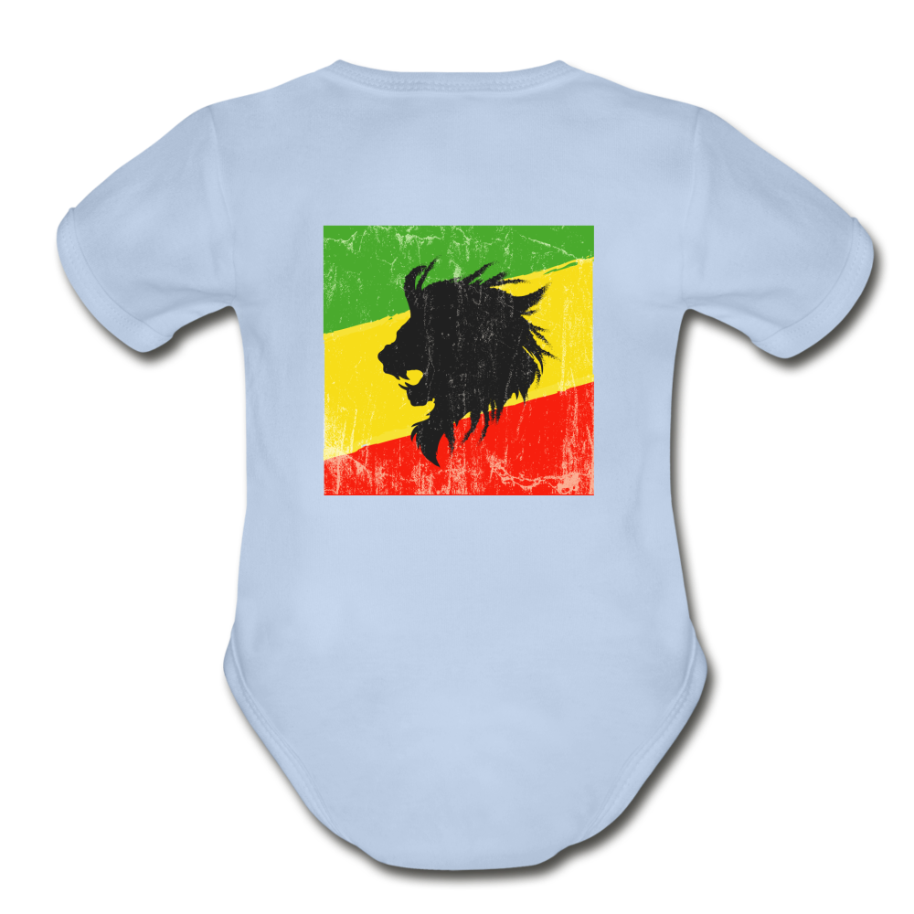 Lion of Judah Organic Short Sleeve Baby Bodysuit - sky