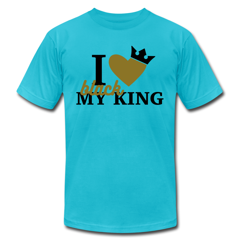 I Love My Black King - turquoise