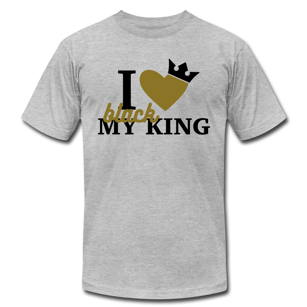I Love My Black King - heather gray