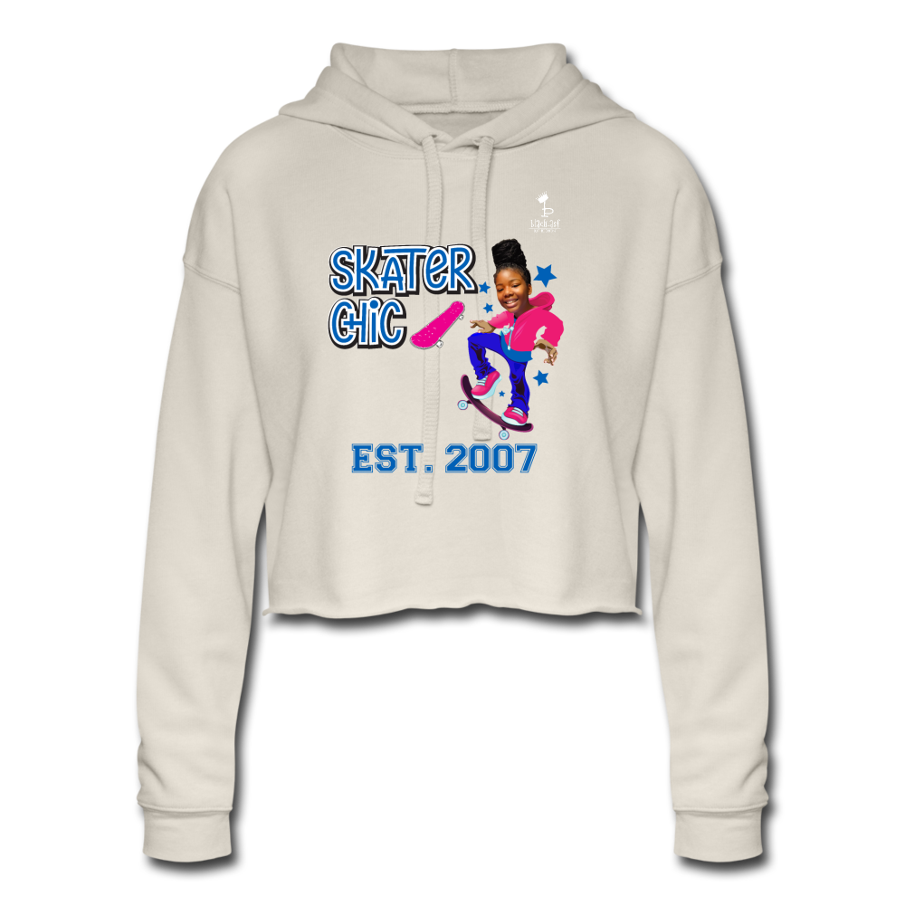 Skater Chic Women's Cropped Hoodie - dust