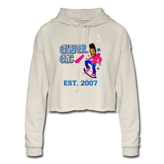 Skater Chic Women's Cropped Hoodie - dust