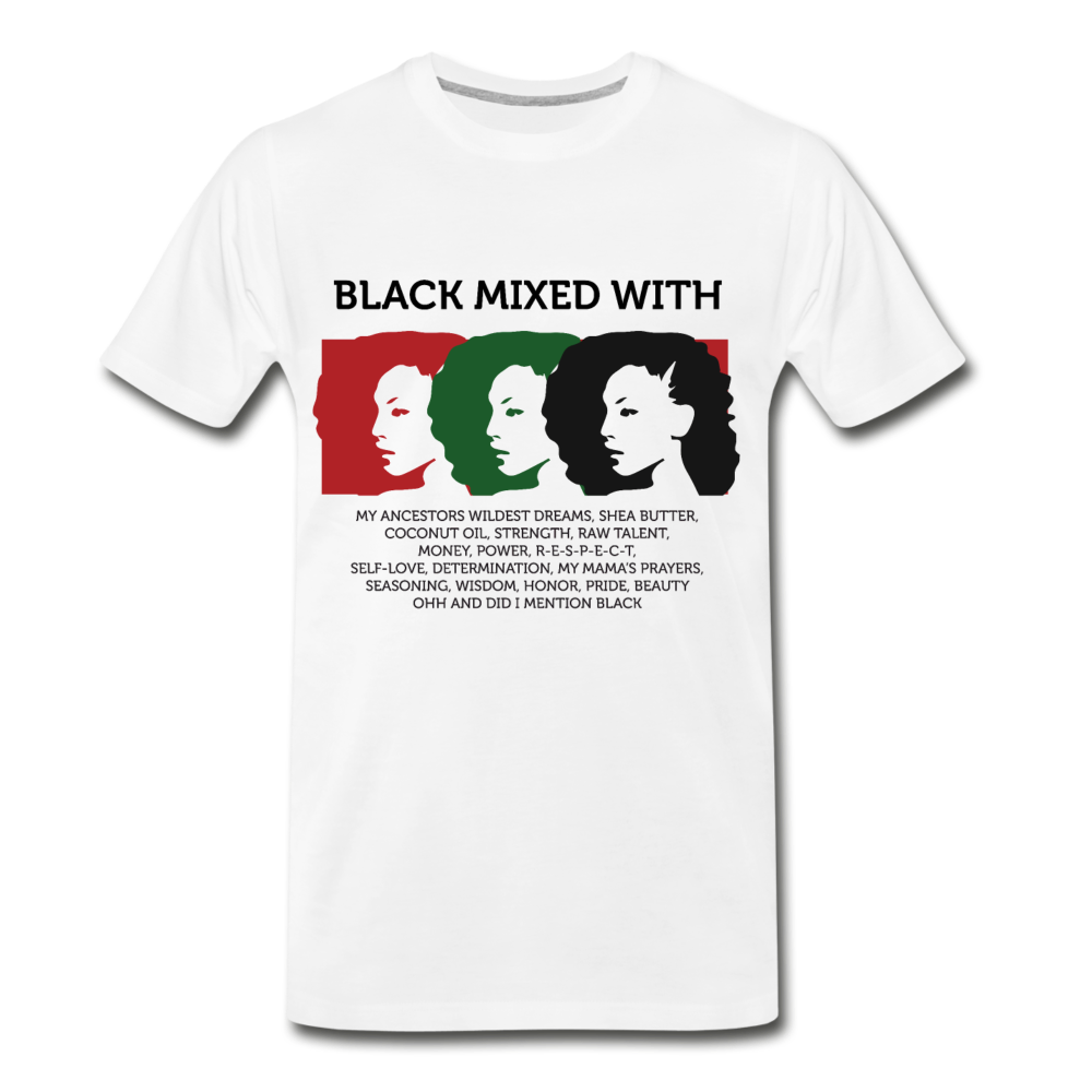 Black Mixed With - Premium T-Shirt - Light Background - white