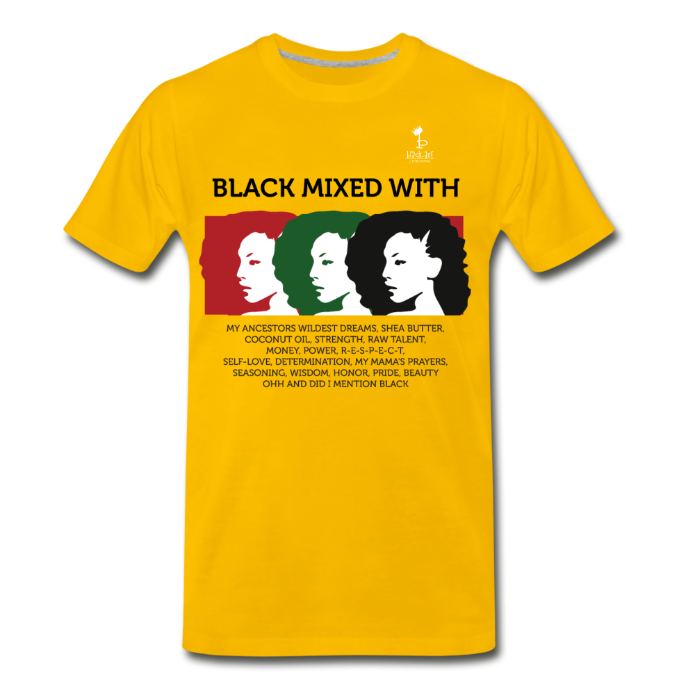 Black Mixed With - Premium T-Shirt - Light Background - sun yellow