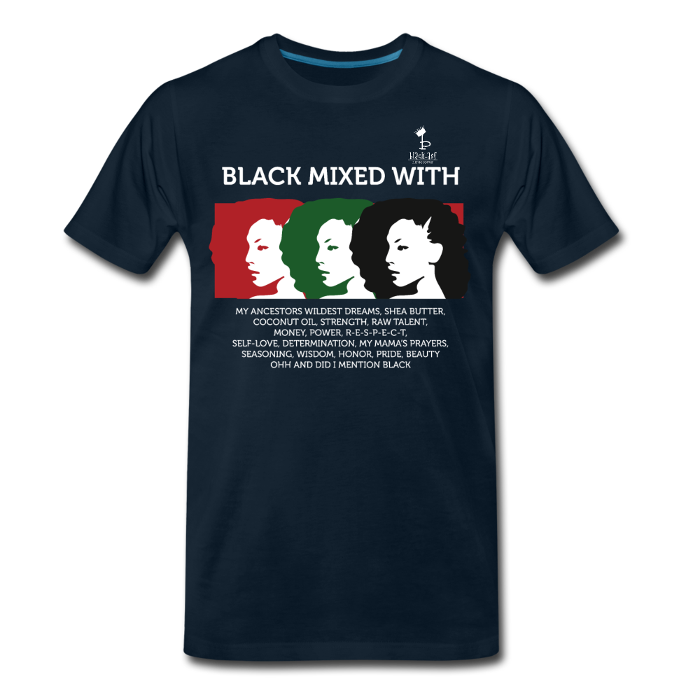 Black Mixed With - Premium T-Shirt - deep navy