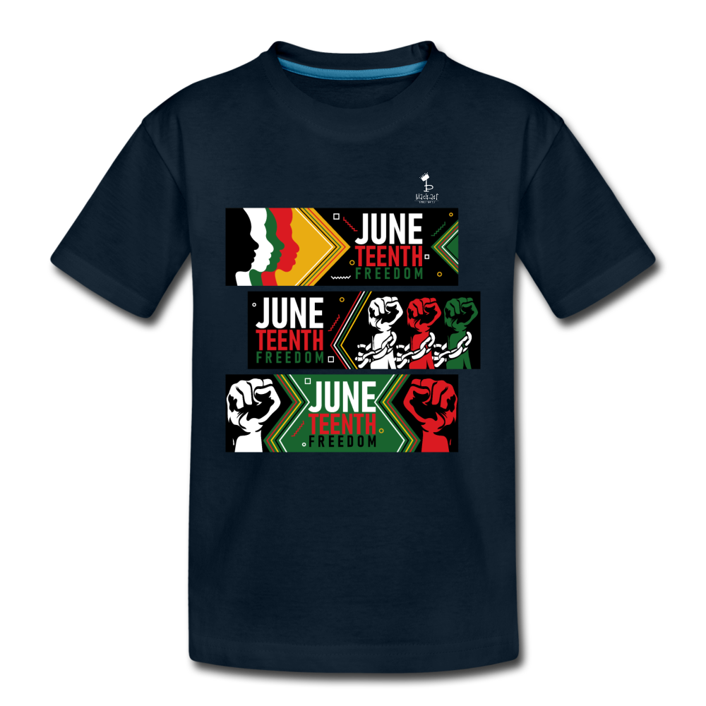 Juneteenth - Freedom Day Kids Premium T-Shirt - deep navy
