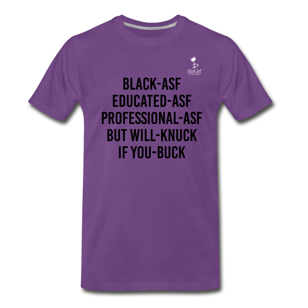 Knuck If You Buck Letter  T-Shirt - purple