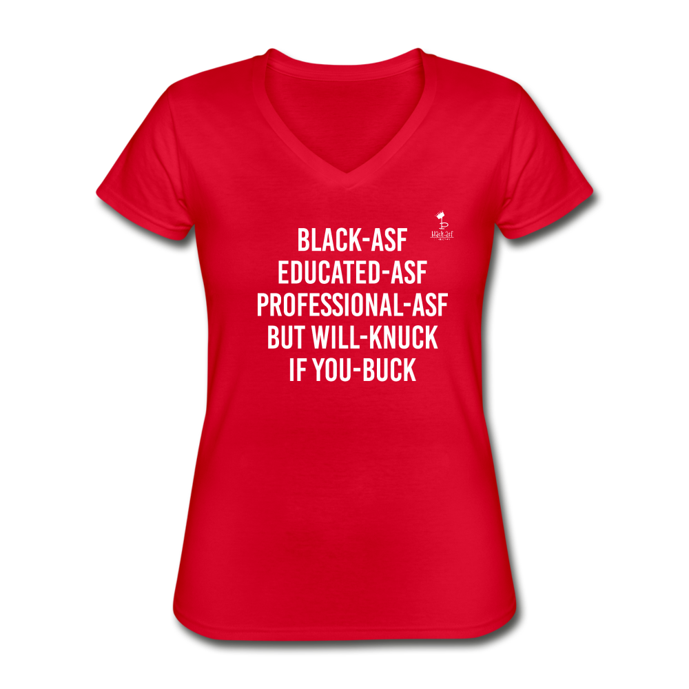 Knuck If You Buck - V-Neck - red