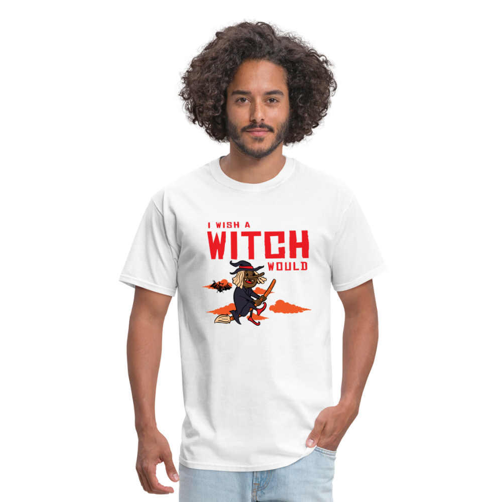 I Wish a Witch Would Halloween T-Shirt - white
