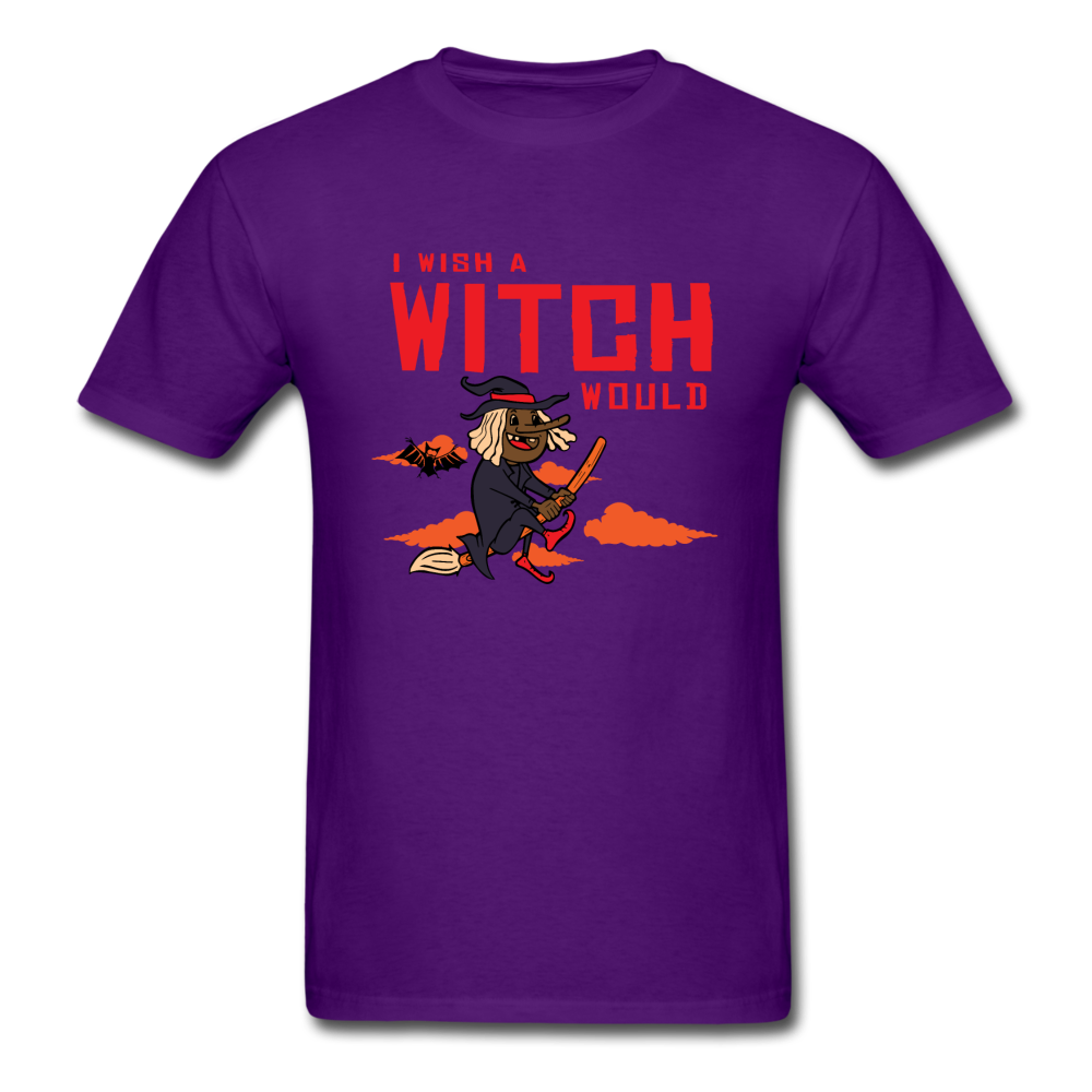 I Wish a Witch Would Halloween T-Shirt - purple