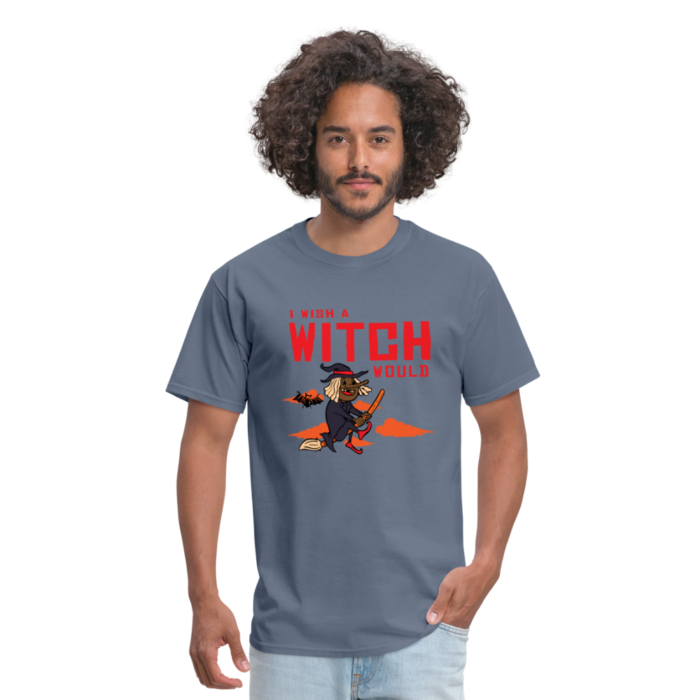 I Wish a Witch Would Halloween T-Shirt - denim