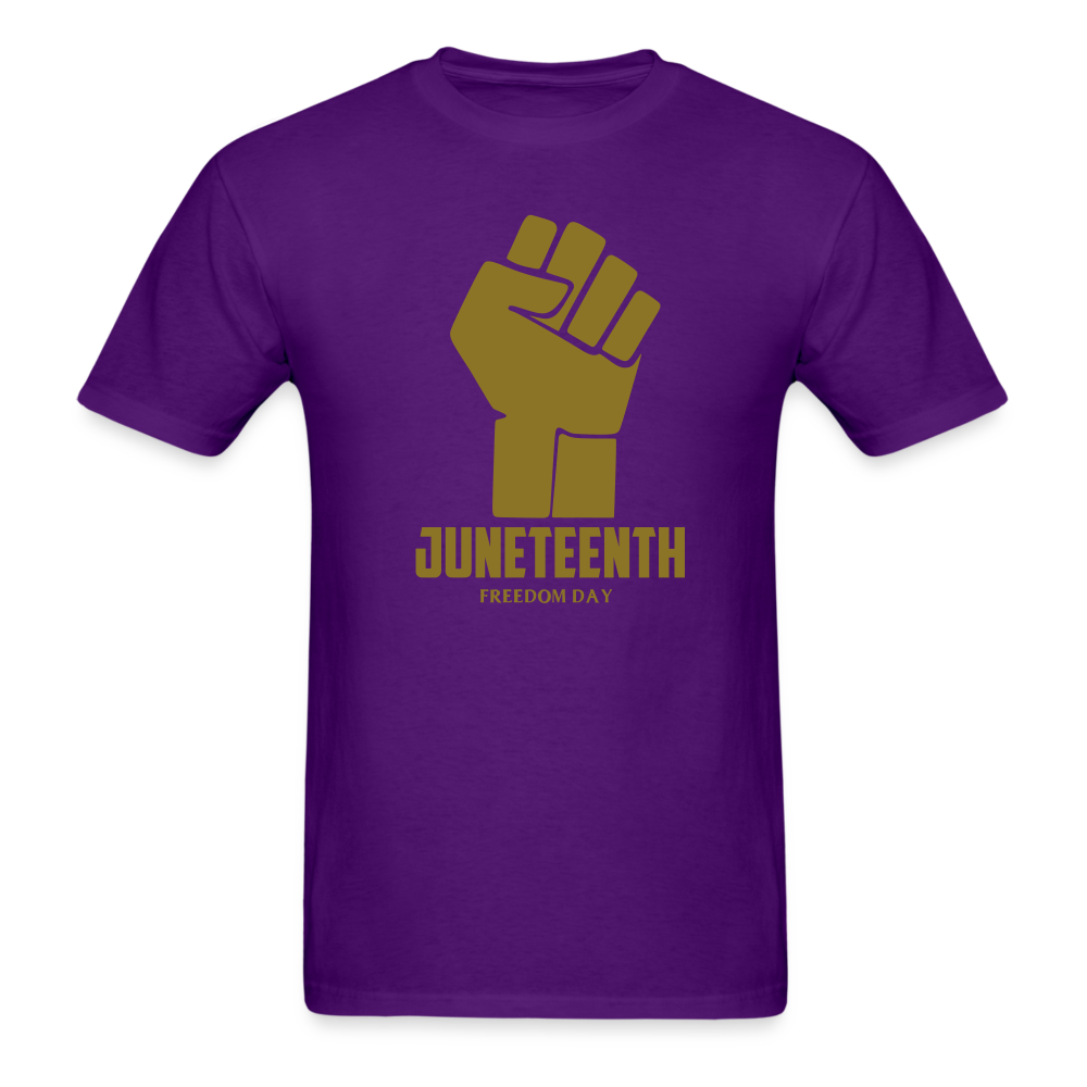 Juneteenth Freedom Day Metallic Fist T-Shirt - purple