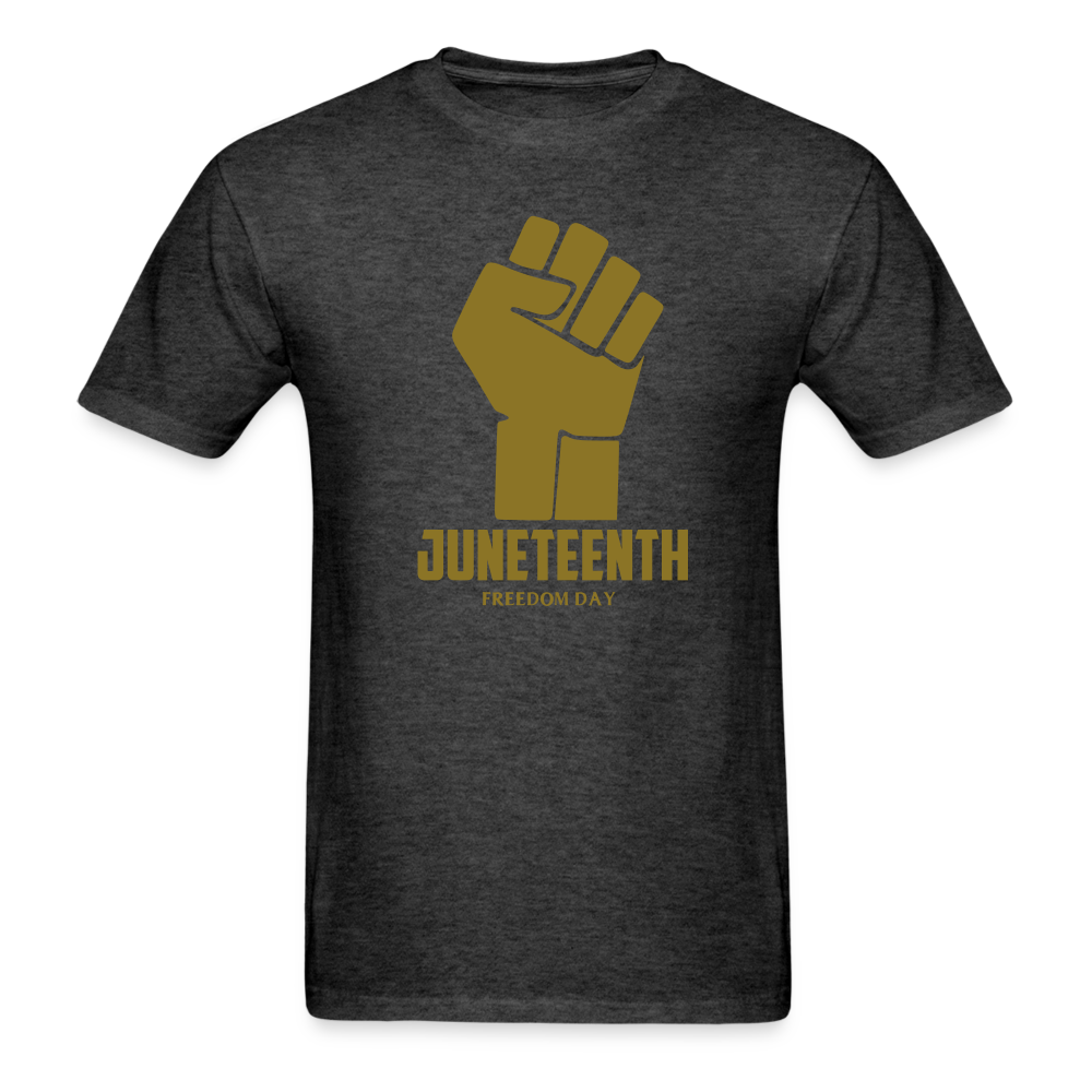 Juneteenth Freedom Day Metallic Fist T-Shirt - heather black