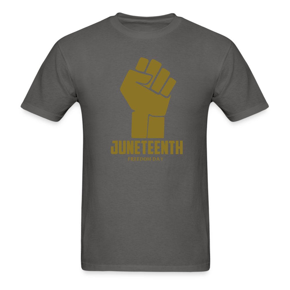 Juneteenth Freedom Day Metallic Fist T-Shirt - charcoal