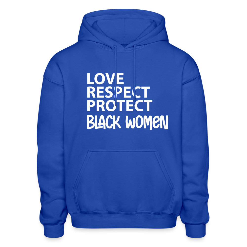 Love, Respect, Protect - Black Women - Adult Hoodie - royal blue