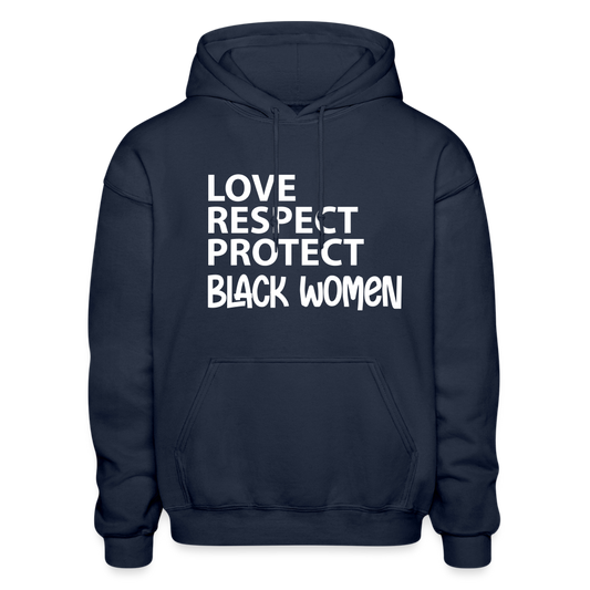 Love, Respect, Protect - Black Women - Adult Hoodie - navy