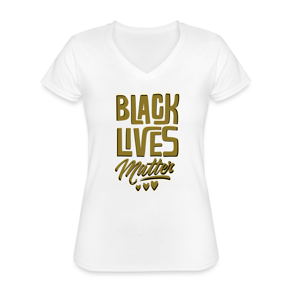 Black Lives Matter - Women's V-Neck T-Shirt - white