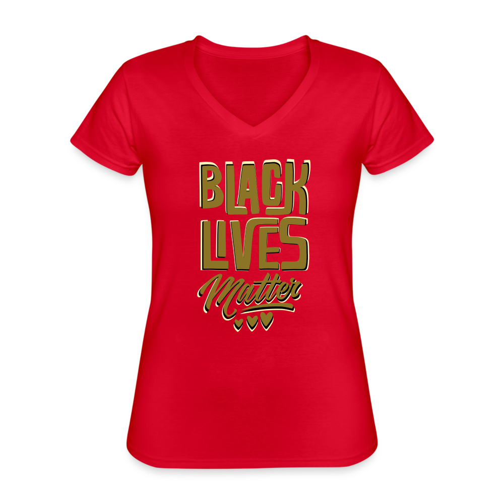 Black Lives Matter - Women's V-Neck T-Shirt - red