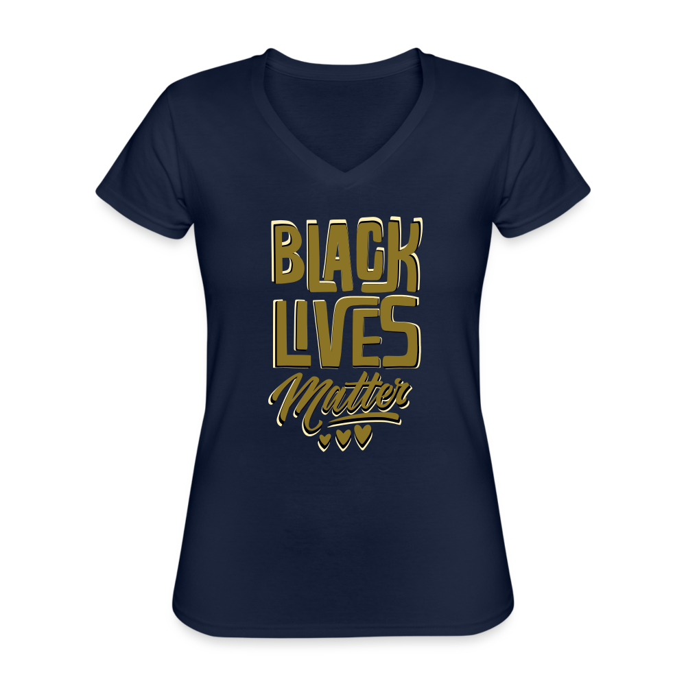 Black Lives Matter - Women's V-Neck T-Shirt - navy