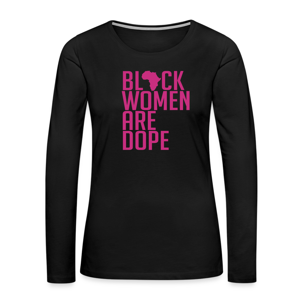 Black Women Are Dope - Women's Premium Long Sleeve Velvet  T-Shirt - black